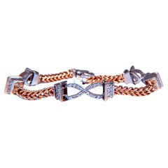 0.60ct natural diamonds x link bracelet 14kt gold 12462