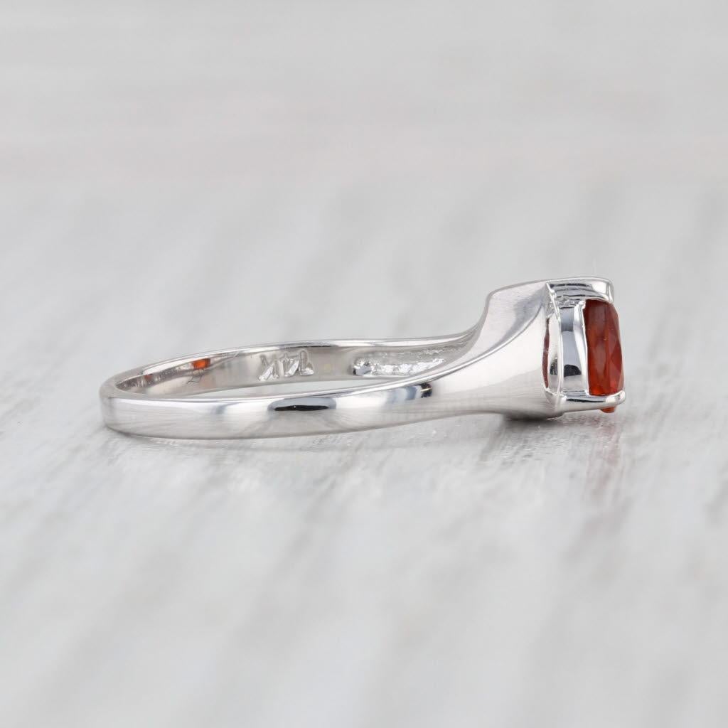 0.60ct Pear Orange Tourmaline Solitaire Ring 14k White Gold Size 7 für Damen oder Herren im Angebot