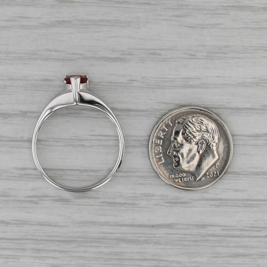 0.60ct Pear Orange Tourmaline Solitaire Ring 14k White Gold Size 7 im Angebot 2