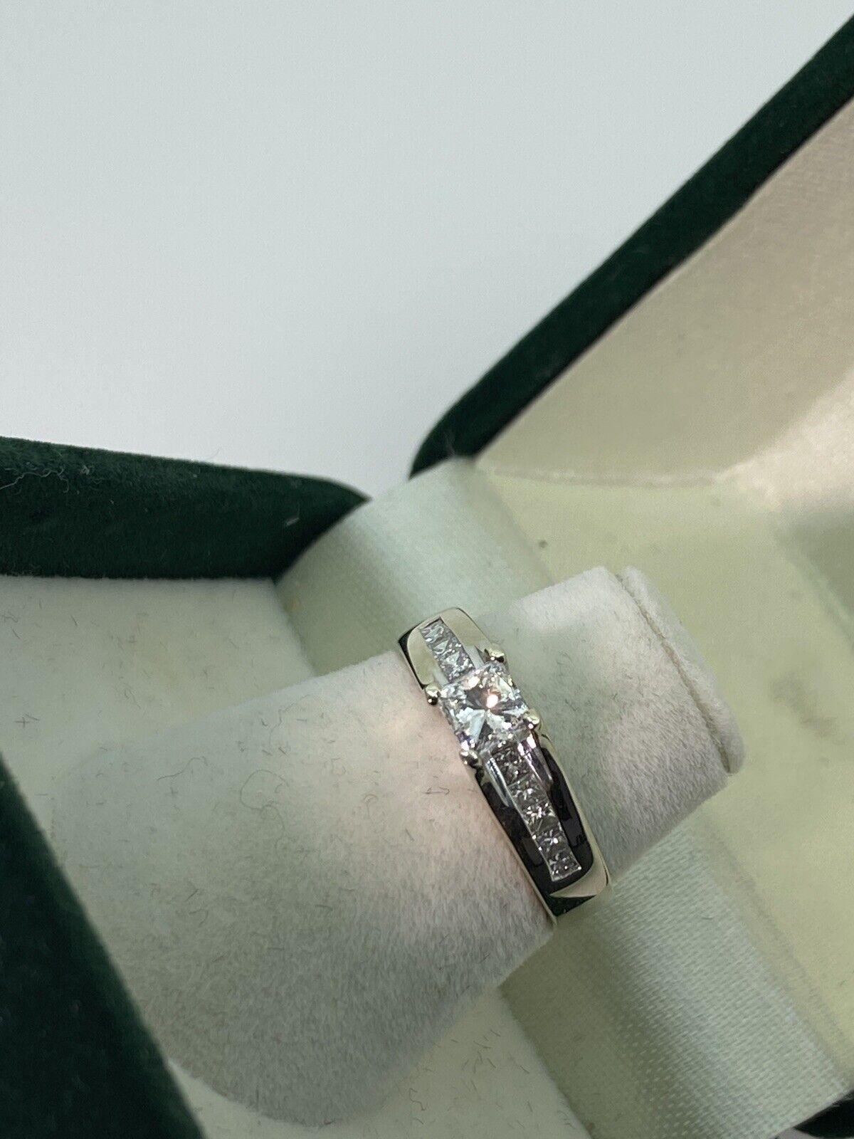Women's 0.60ct Princess Cut Diamond (F/VS) Ring in 18K White Gold. Valued at $5250! For Sale