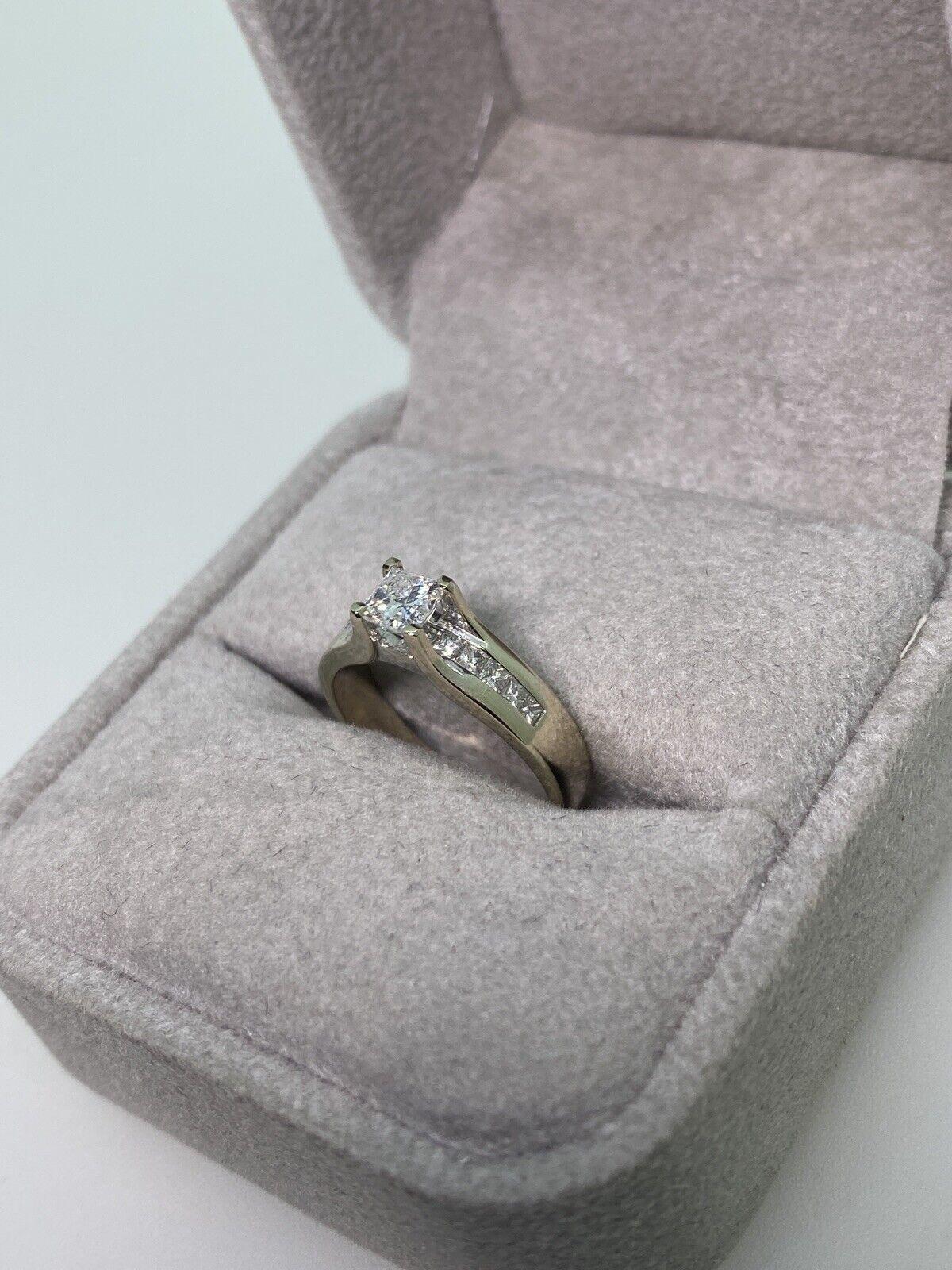 0.60ct Princess Cut Diamond (F/VS) Ring in 18K White Gold. Valued at $5250! For Sale 1