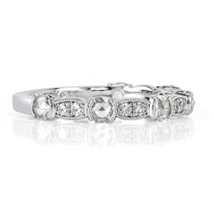 Jonc en or blanc 18k avec diamant taillé en rose de 0,60ct