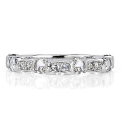 0.60ct Rose Cut Diamond Wedding Band in 18k White Gold