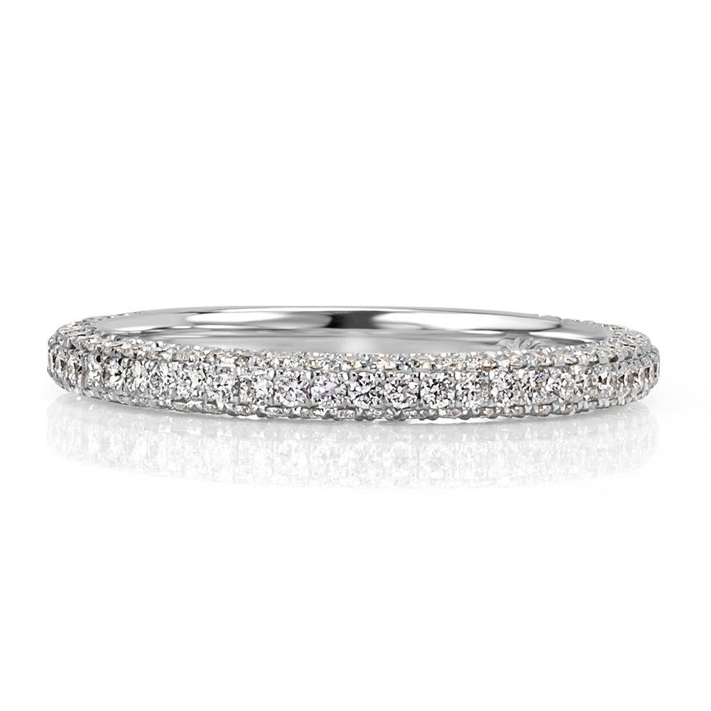 0.60ct Round Brilliant Cut Diamond Wedding Band in 18k White Gold