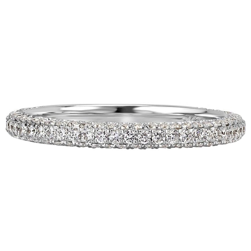 0.60ct Round Brilliant Cut Diamond Wedding Band in 18k White Gold
