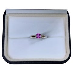 0.60ct Sapphire oval solitaire engagement ring in 18ct white gold