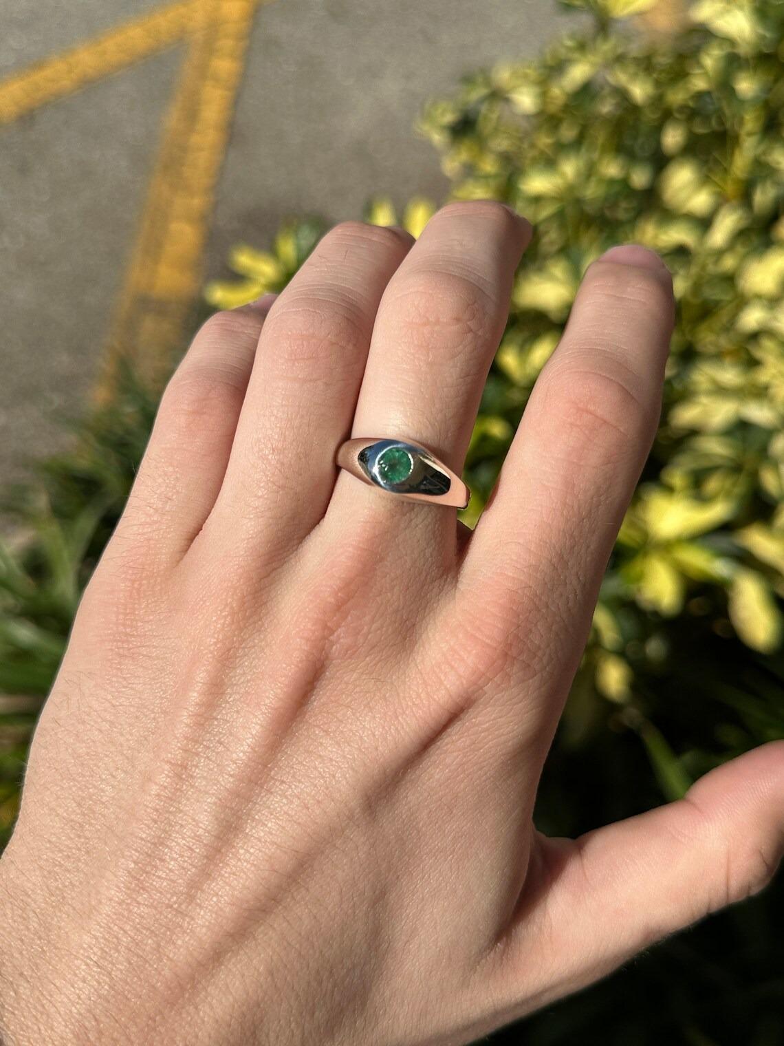 mens genuine emerald rings
