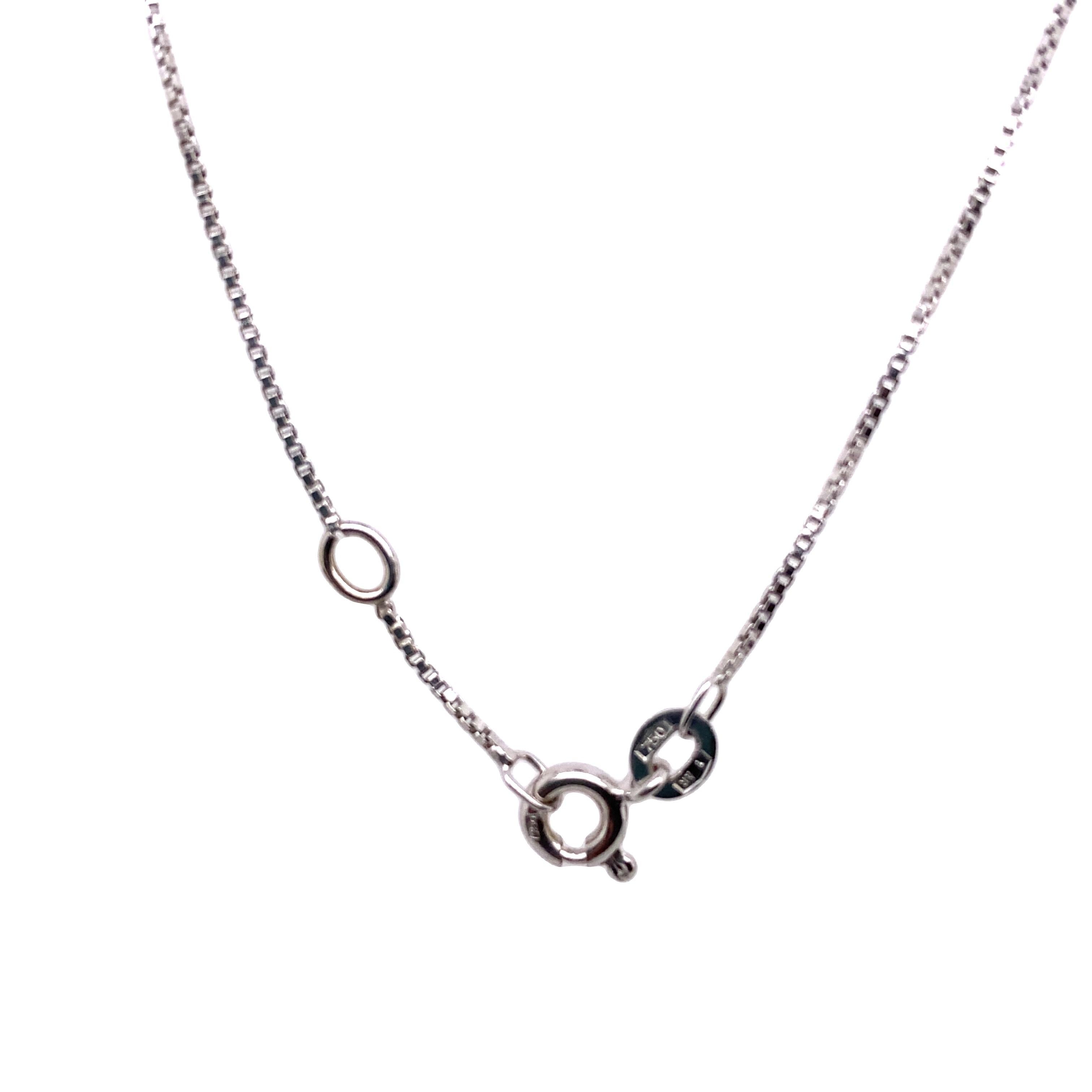 0,60 Karat Vintage Aquamarin & Diamant Birnen-Tropfen-Anhänger aus 18 Karat Weißgold im Zustand „Hervorragend“ im Angebot in London, GB