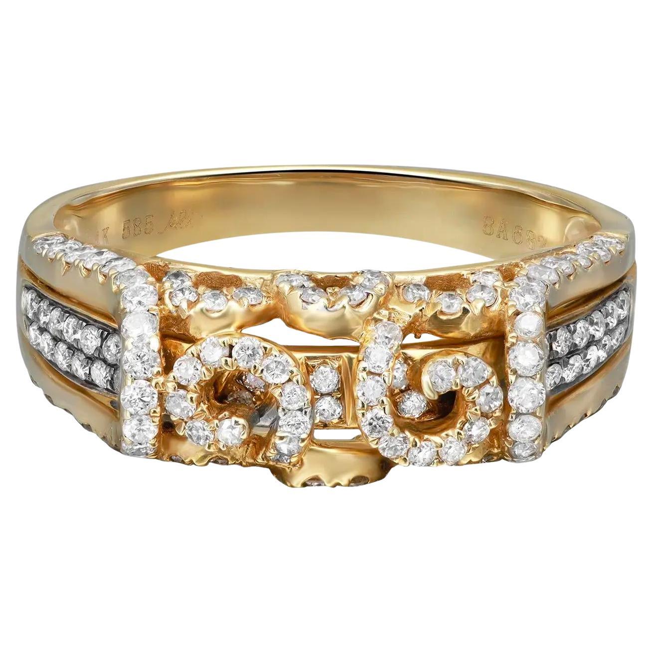 0.60cttw Prong Set Round Diamond Ladies Cocktail Ring 14k Yellow Gold For Sale