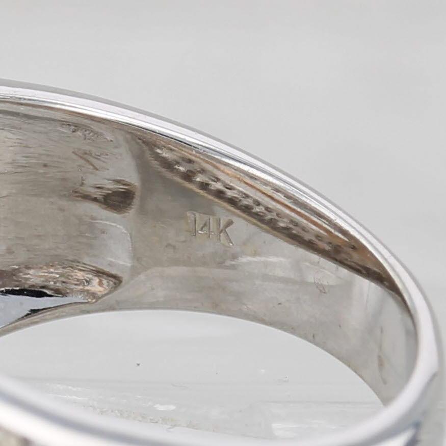 da uomo o donna Anello da cocktail con più fasce di diamanti da 0,60 carati in oro bianco e rosa 14k, misura 7 in vendita