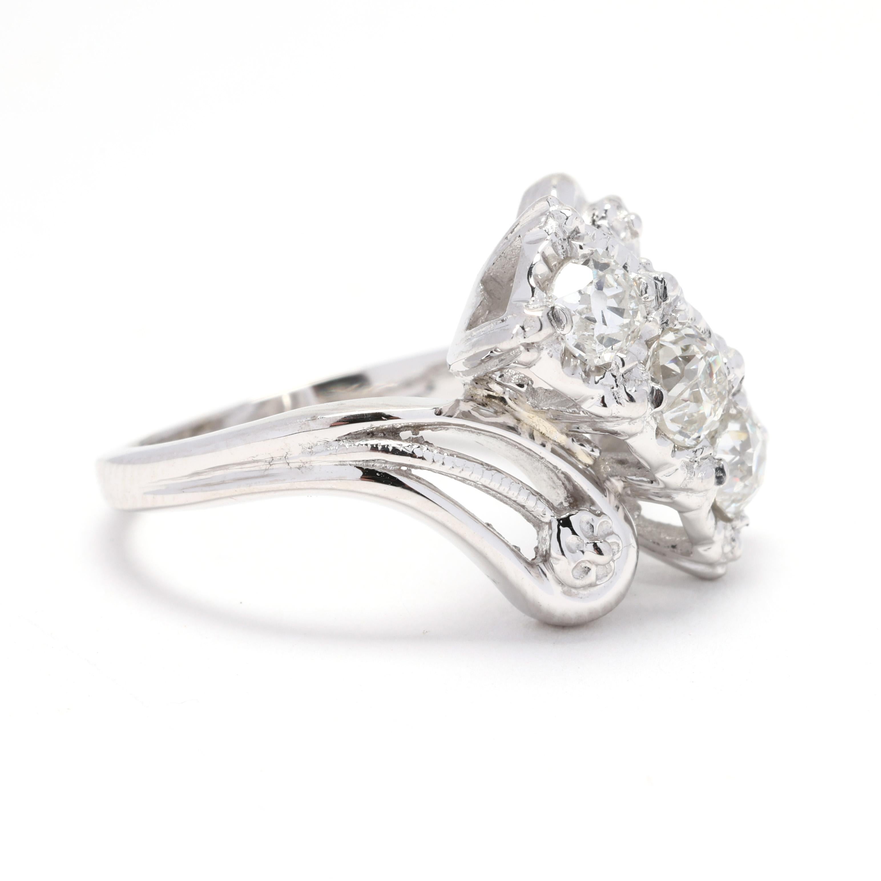 Shine bright with this dazzling 0.60ctw diamond statement ring, crafted in sleek 14k white gold. Featuring sparkling round-cut diamonds, this elegant ring offers timeless beauty and sophistication, making it the perfect accessory for any