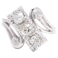 0.60ctw Diamond Statement Ring, 14k White Gold, Ring Size 3.5
