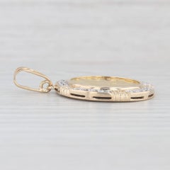0.60ctw Diamond14k Coin Bezel Pendant 1986 Statue of Liberty 900 Gold Coin 5 USD