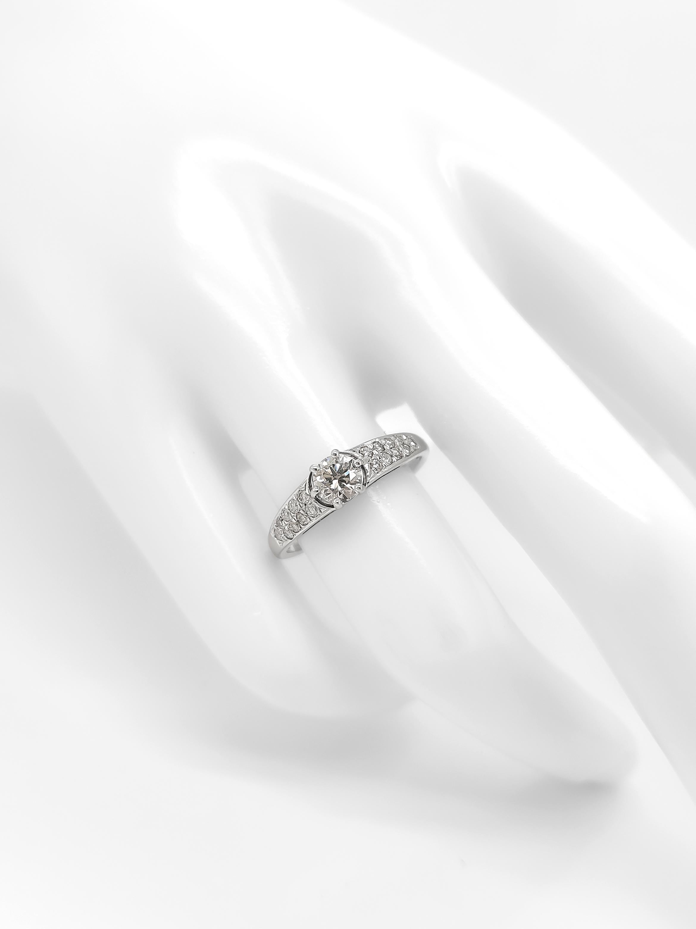 Art Deco NO RESERVE PRICE 0.60CTW Round Diamond Ring 14K White Gold  For Sale