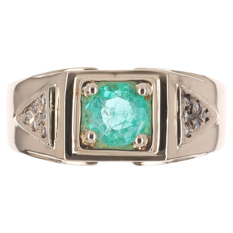 Sabine Getty Emerald Diamond Harlequin Pinky Ring at 1stDibs