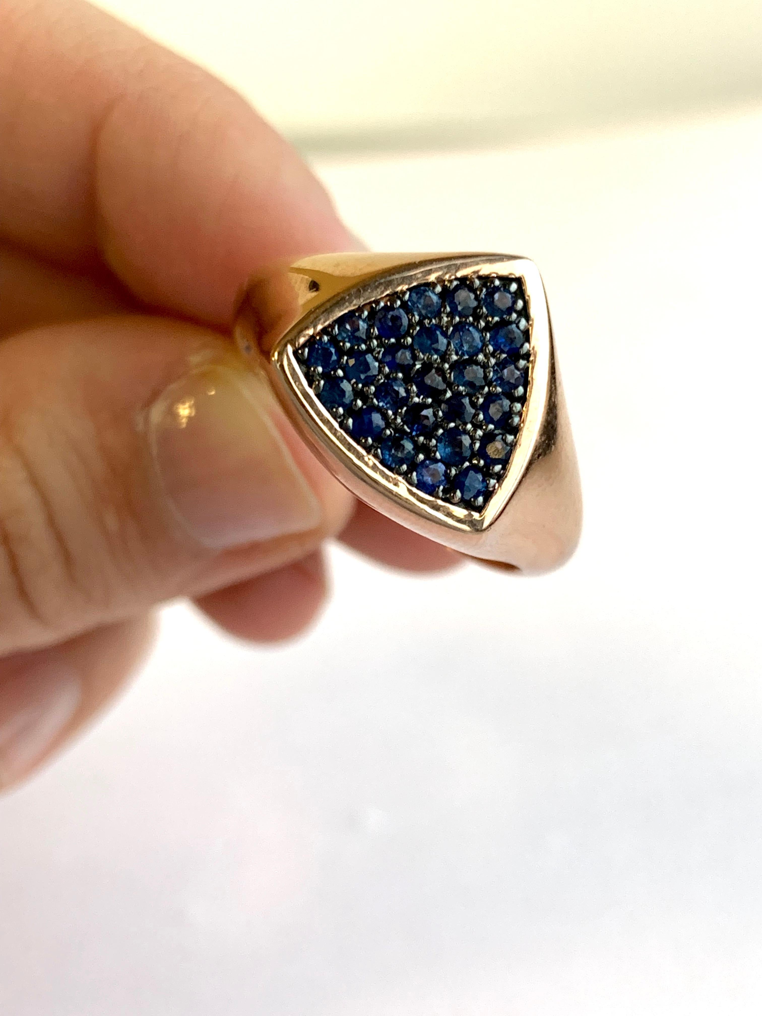 Material: 14k Rose Gold
Gemstones: 25 Round Sapphires at 0.61 Carats 
Ring Size: 9.75. Alberto offers complimentary sizing on all rings.

Fine one-of-a-kind craftsmanship meets incredible quality in this breathtaking piece of jewelry.

All Alberto
