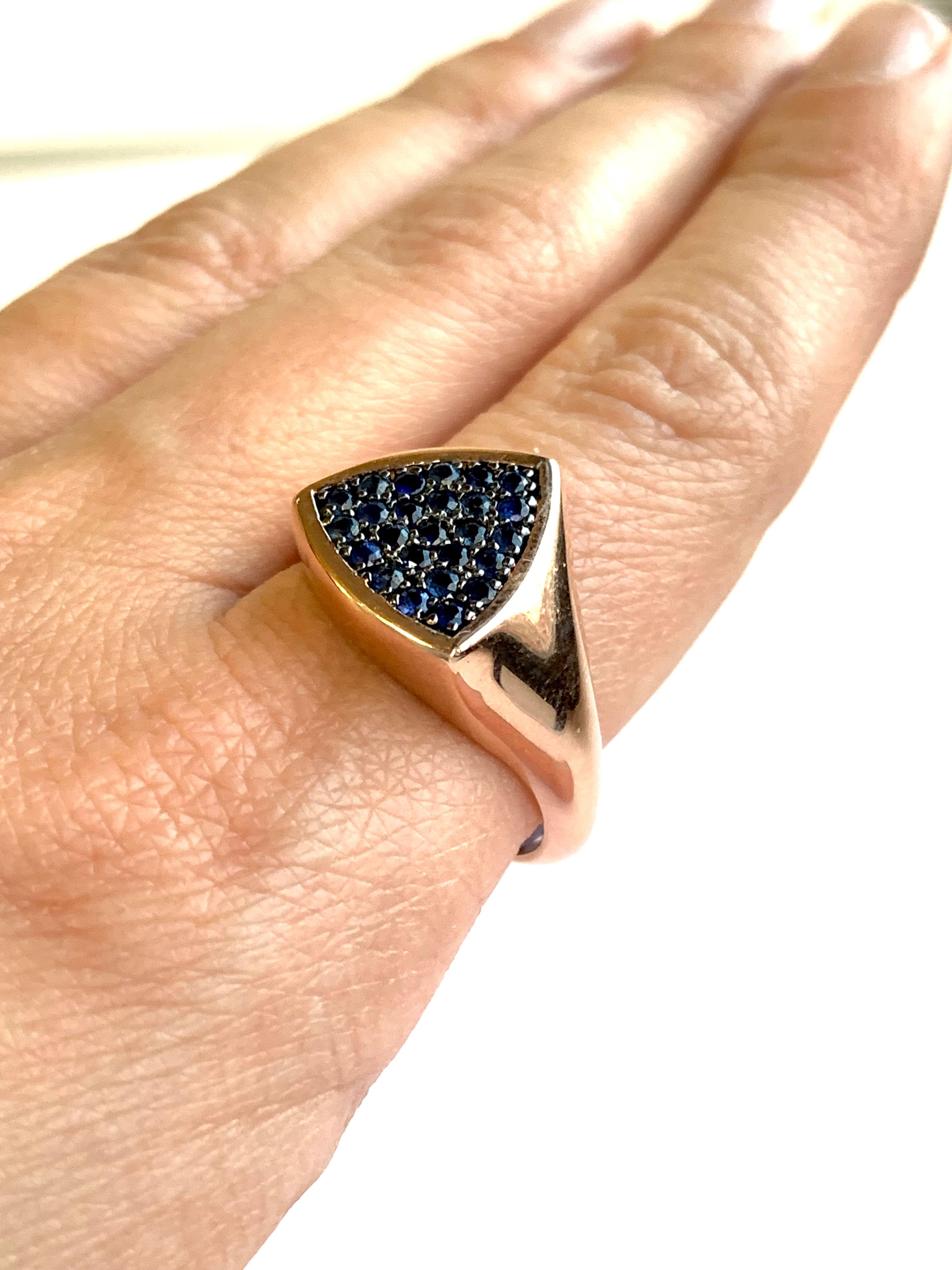 Round Cut 0.61 Carat Blue Sapphire Ring