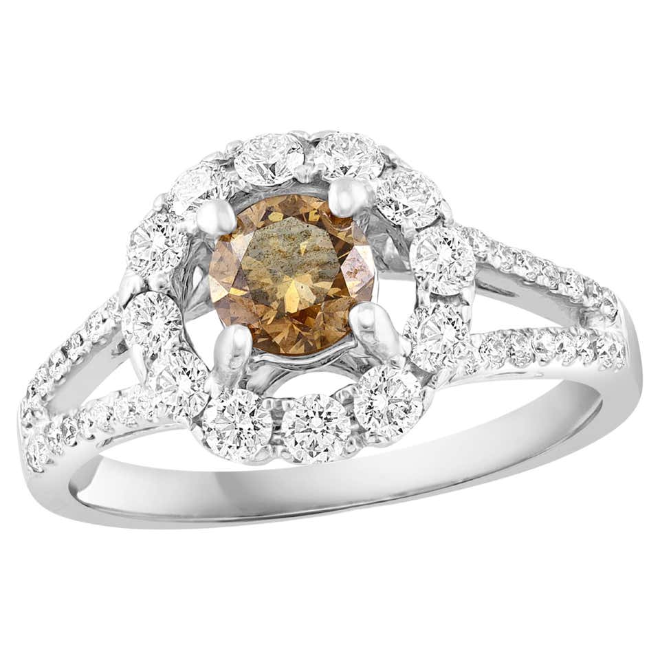 0.61 Carat Fancy Yellow Diamond Bridal Ring For Sale at 1stDibs | 61 ...