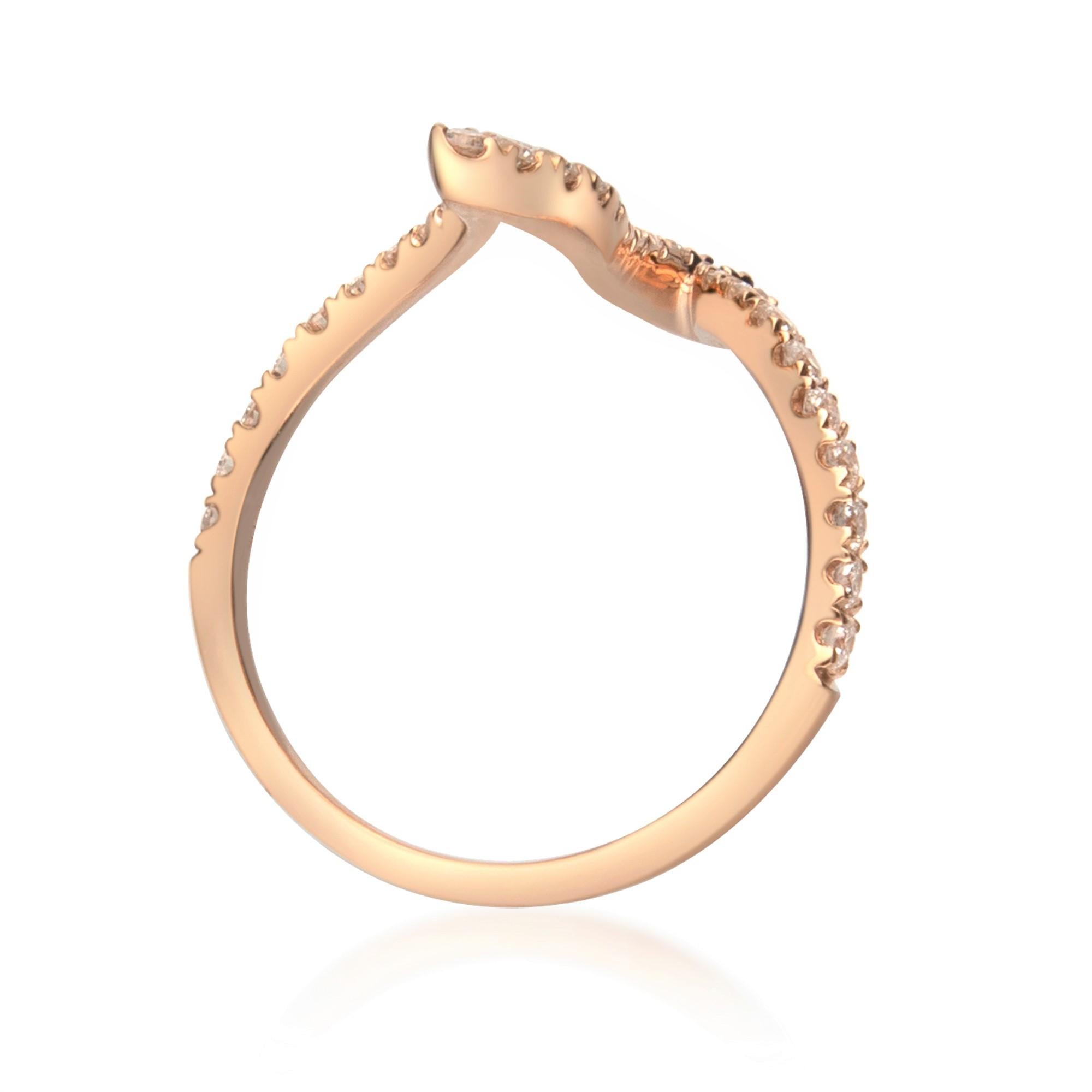 Modern 0.61 Carat Diamond 14 Karat Rose Gold Ring