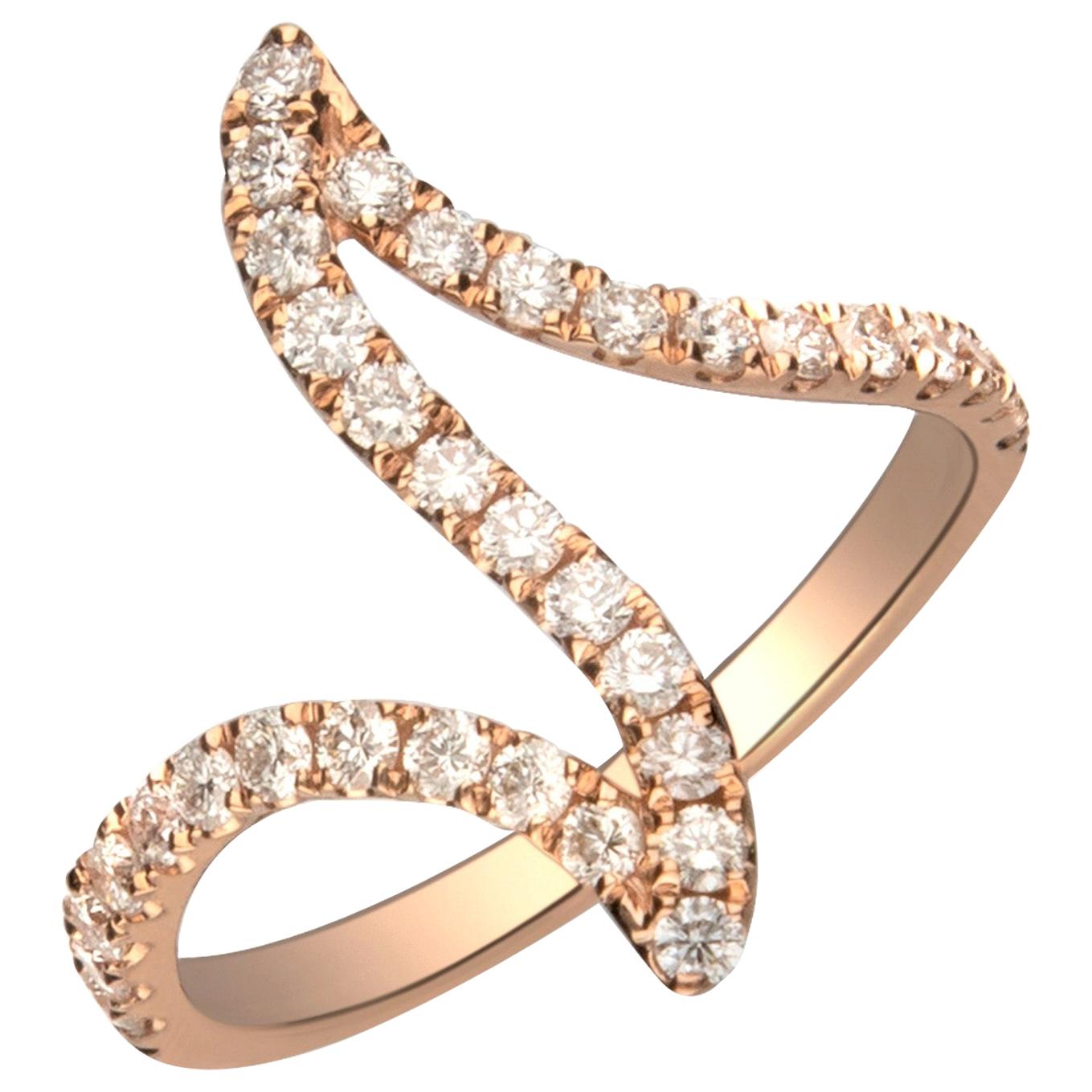 0.61 Carat Diamond 14 Karat Rose Gold Ring