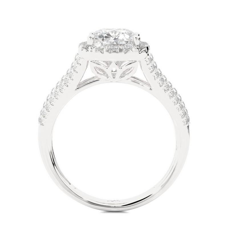 Round Cut 0.61 Carat Diamond Vow Collection Ring in 14K White Gold For Sale