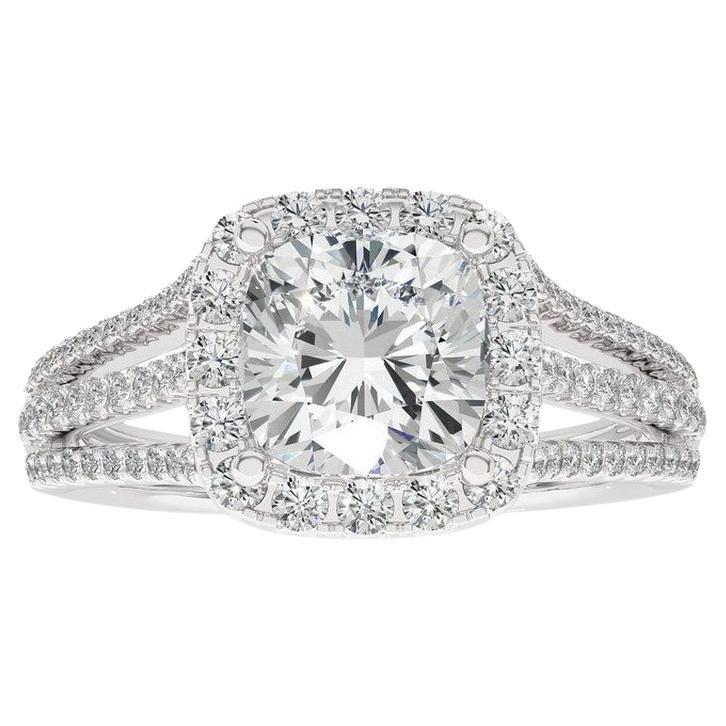 0.61 Carat Diamond Vow Collection Ring in 14K White Gold For Sale