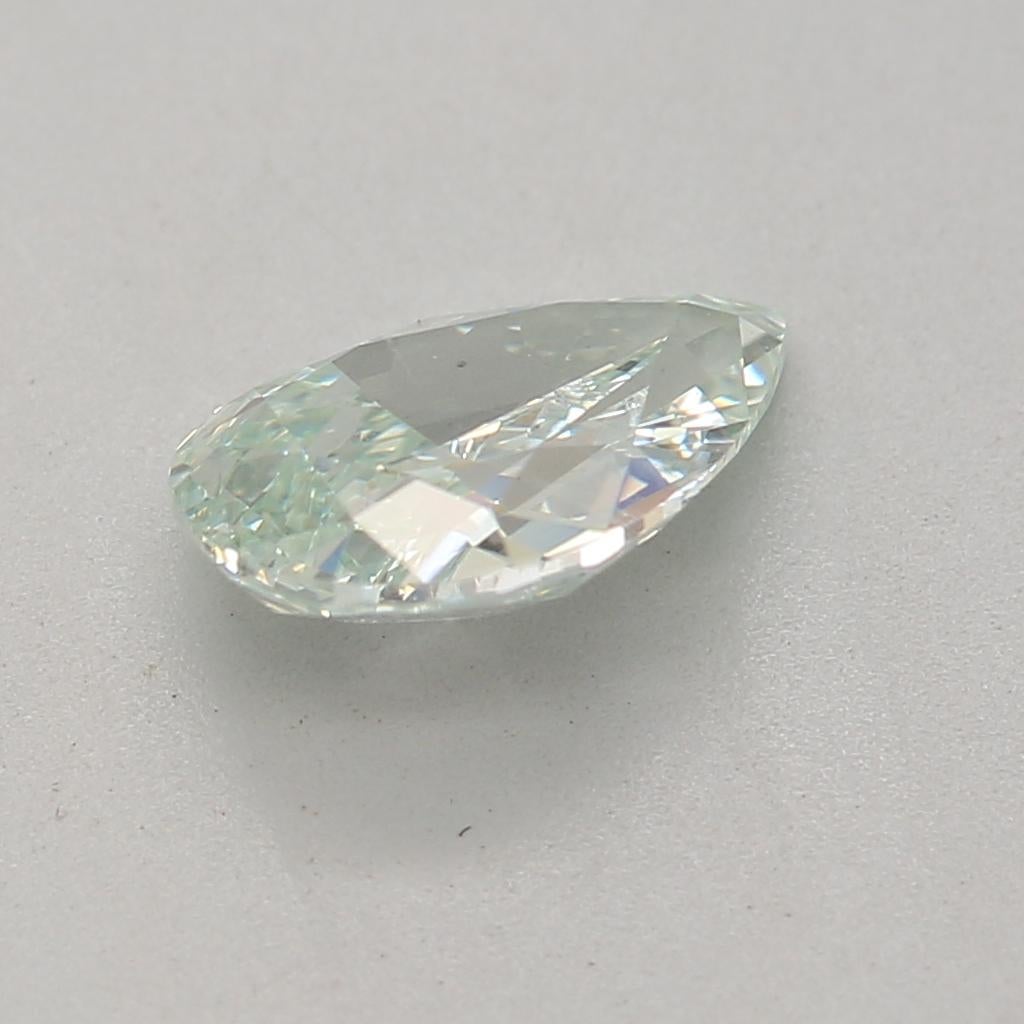 0.61 Carat Fancy Bluish Green Pear cut diamond SI1 Clarity GIA Certified In New Condition For Sale In Kowloon, HK