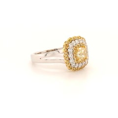 0.61 Carat Fancy Yellow Diamond Bridal Ring