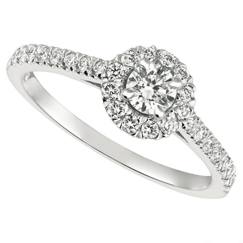 For Sale:  0.61 Carat Natural Diamond Engagement Ring G SI 14K White Gold 2