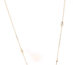0.61 Carat Natural Diamond Pendant 14 Karat Yellow Gold Chain Necklace