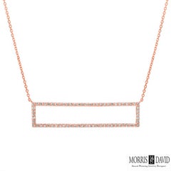 0.61 Carat Natural Diamond Rectangle Necklace 14 Karat White Gold