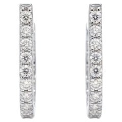 0,61 Carati SI/H Dainty Diamond Huggie Hoop Orecchini in oro bianco 18 carati