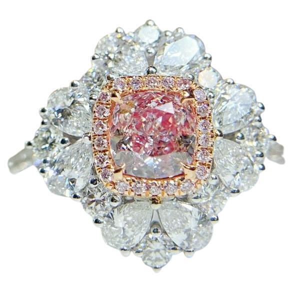 0.61 Carat Very Light Pink Diamond Ring & Pendant Convertible I1 Clarity 