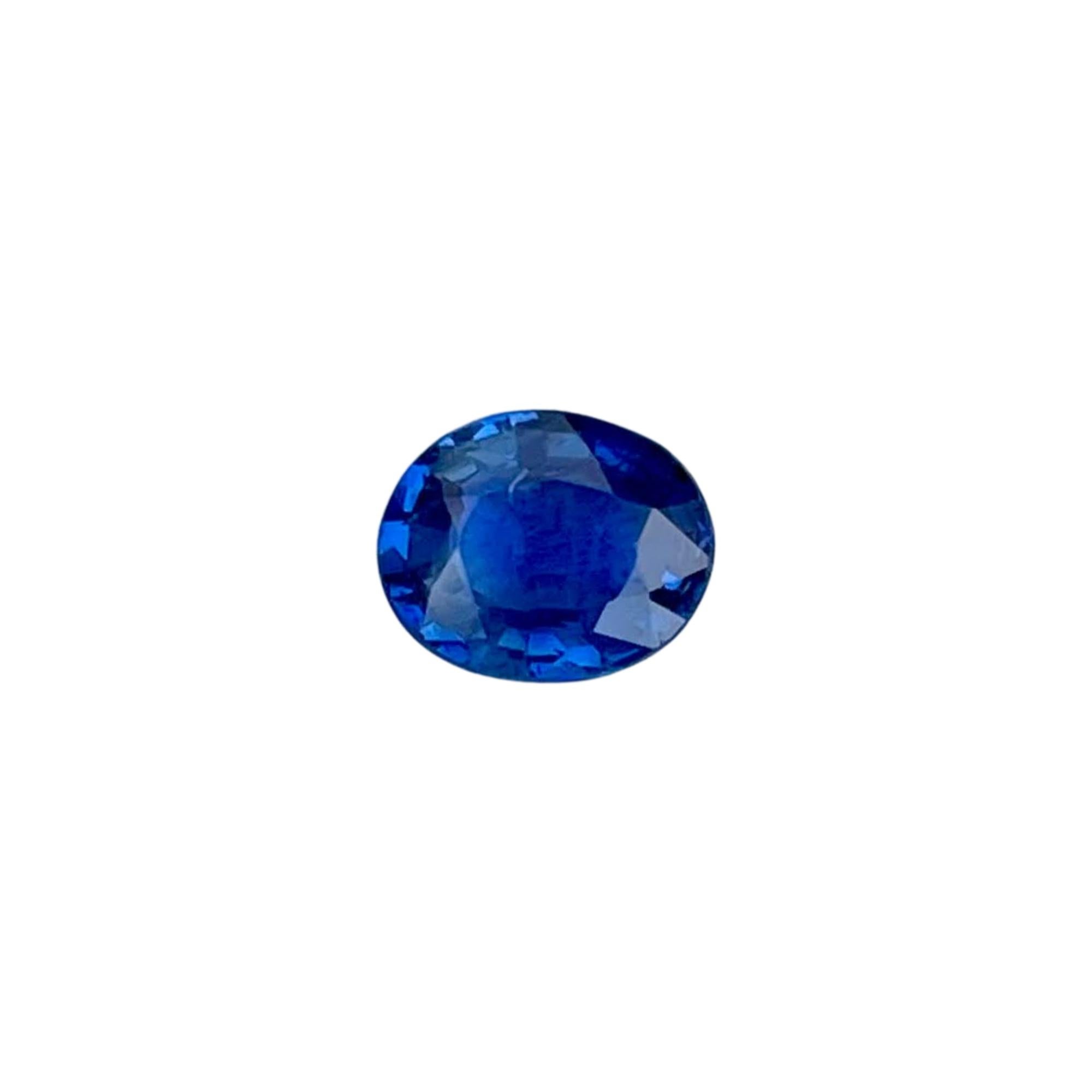 Pierre précieuse du Sri Lanka, saphir bleu doux de 0,61 carat, taille ovale en vente 3