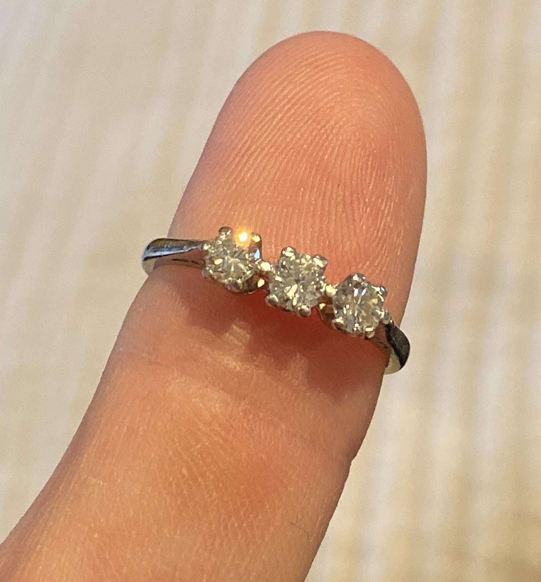 Princess Cut 0.61 Carat Diamond and 950 Platinum Three-Stone Diamond Eternity Ring For Sale