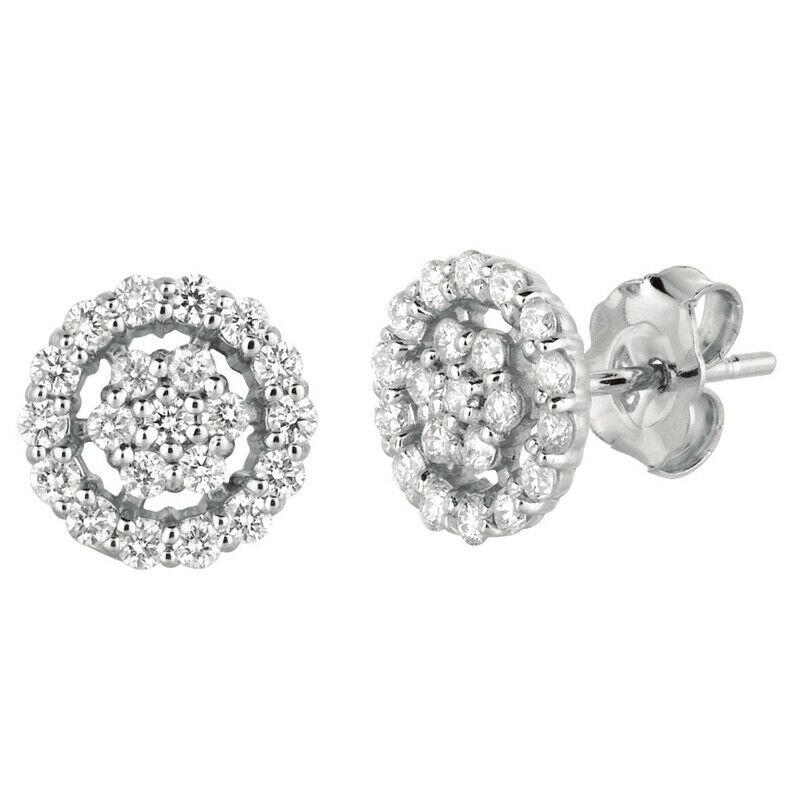 0.61 Ct Natural Diamond Earrings G SI 14K White Gold In New Condition For Sale In New York, NY