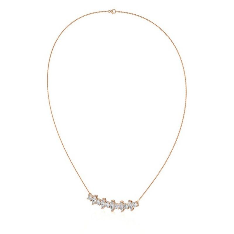 Moderno Diamanti rotondi 0,61 CTW in oro rosa 14K Collana Delicata Collection'S in vendita