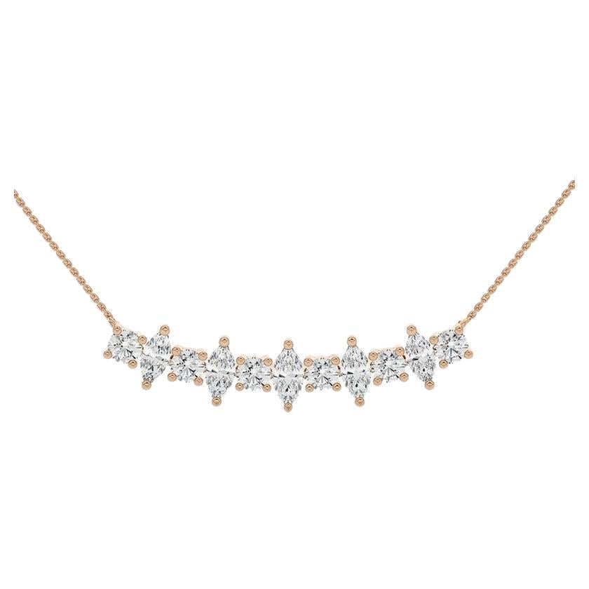 0.61 CTW round diamonds 14K Rose gold Classic Collection Delicate Necklace