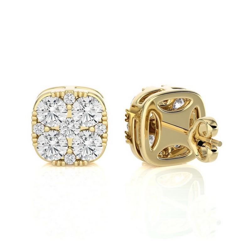 Peso totale dei carati:
Questi squisiti orecchini a perno della Moonlight Collection hanno un peso totale di 0,61 carati e mostrano la brillantezza di diamanti rotondi accuratamente selezionati in un sofisticato design a cuscino.

Diamanti:
Gli