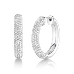 0.61ct 5-Row Round Brilliant Cut Diamond Hoop Earrings