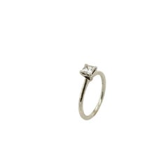 0.61ct D VVS1 GIA Square Modified Solitaire Diamond Ring in 14ct White Gold