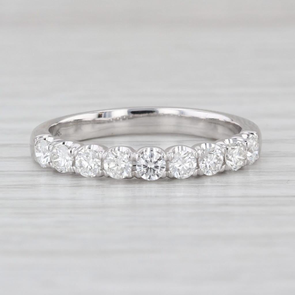 Fascia per anniversario con diamante da 0,61ctw in oro bianco 14k impilabile Sz 8-8,25 In condizioni buone in vendita a McLeansville, NC