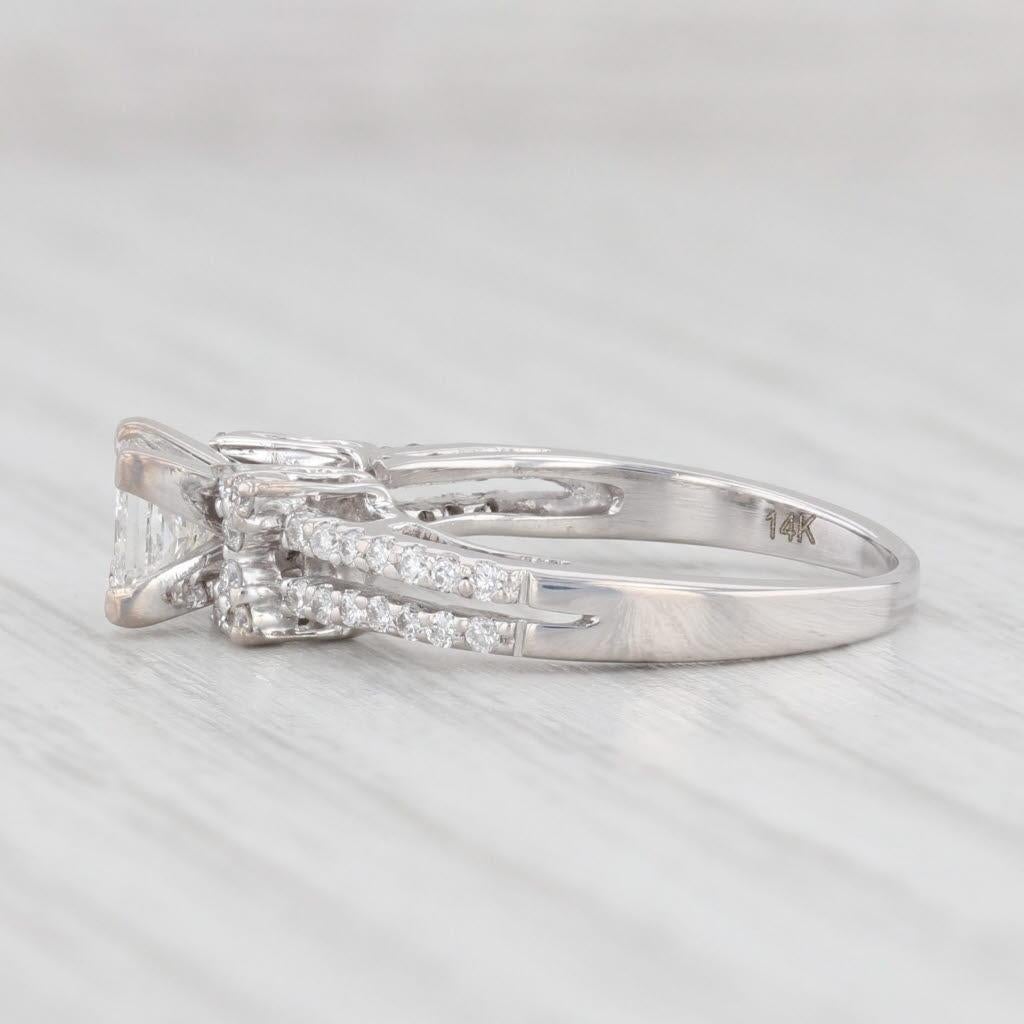 Anello di fidanzamento con diamante principessa da 0,61 carati in oro bianco 14k, misura 4,75 in vendita 1