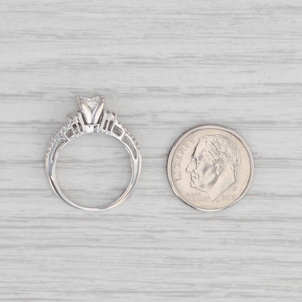 Anello di fidanzamento con diamante principessa da 0,61 carati in oro bianco 14k, misura 4,75 in vendita 4