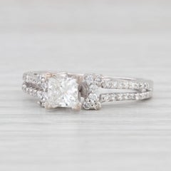 0,61 Karat Prinzessin-Diamant-Verlobungsring 14k Weißgold Größe 4,75