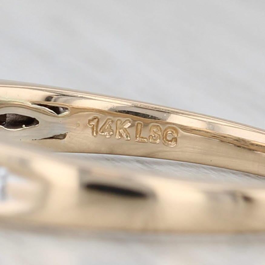 Anello di fidanzamento con diamante principessa da 0,61ctw in oro giallo bianco 14k, misura 7 in vendita 3