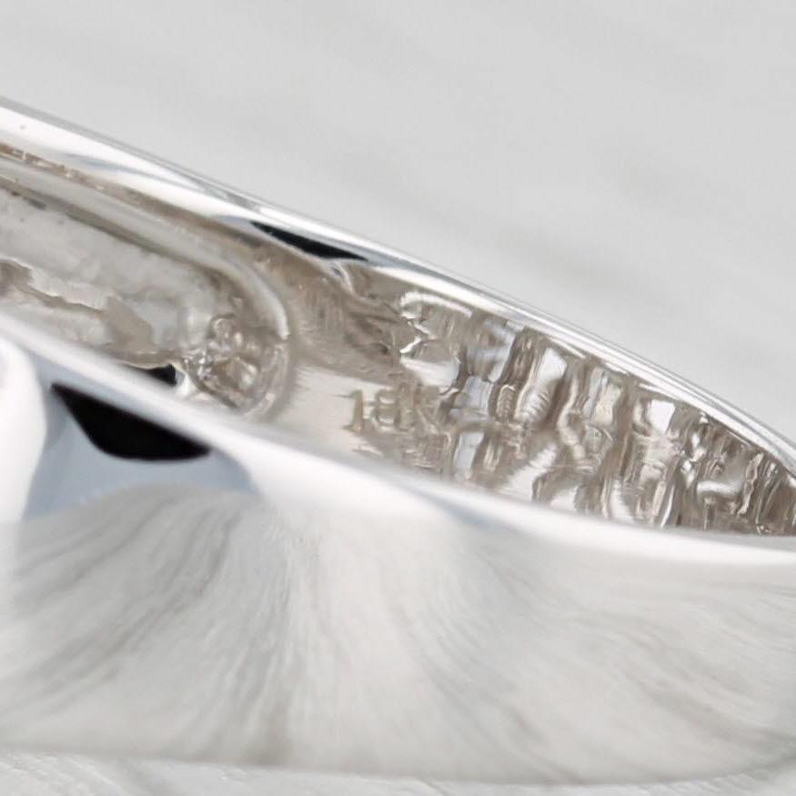 Round Cut 0.61ctw Rayed Diamond Ring 18k White Gold Size 8 Cocktail For Sale