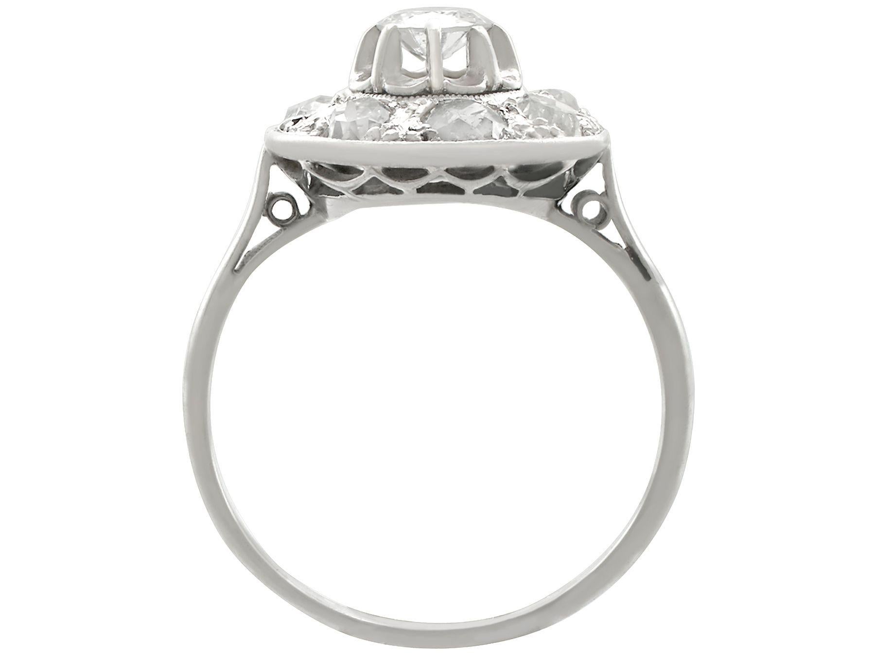 Women's Antique French Diamond and White Gold Cocktail Ring
