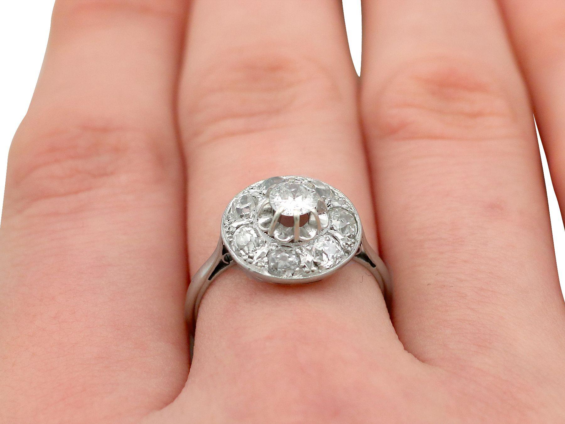 Antique French Diamond and White Gold Cocktail Ring 3