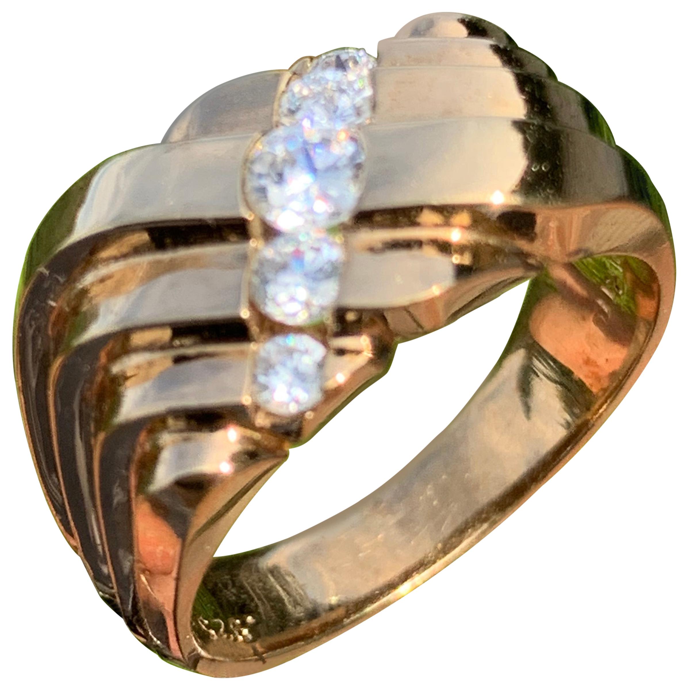 0.62 Carat Diamond Ring/Band, 14 Karat, 1980s Ben Dannie Original Design